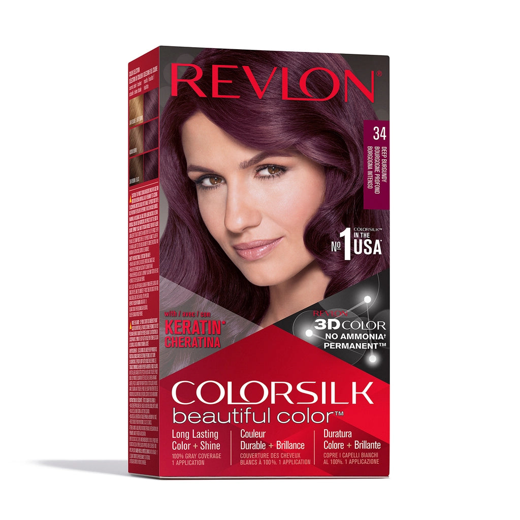 Revlon ColorSilk Beautiful Color Hair Dye 34 Velvet Burgundy