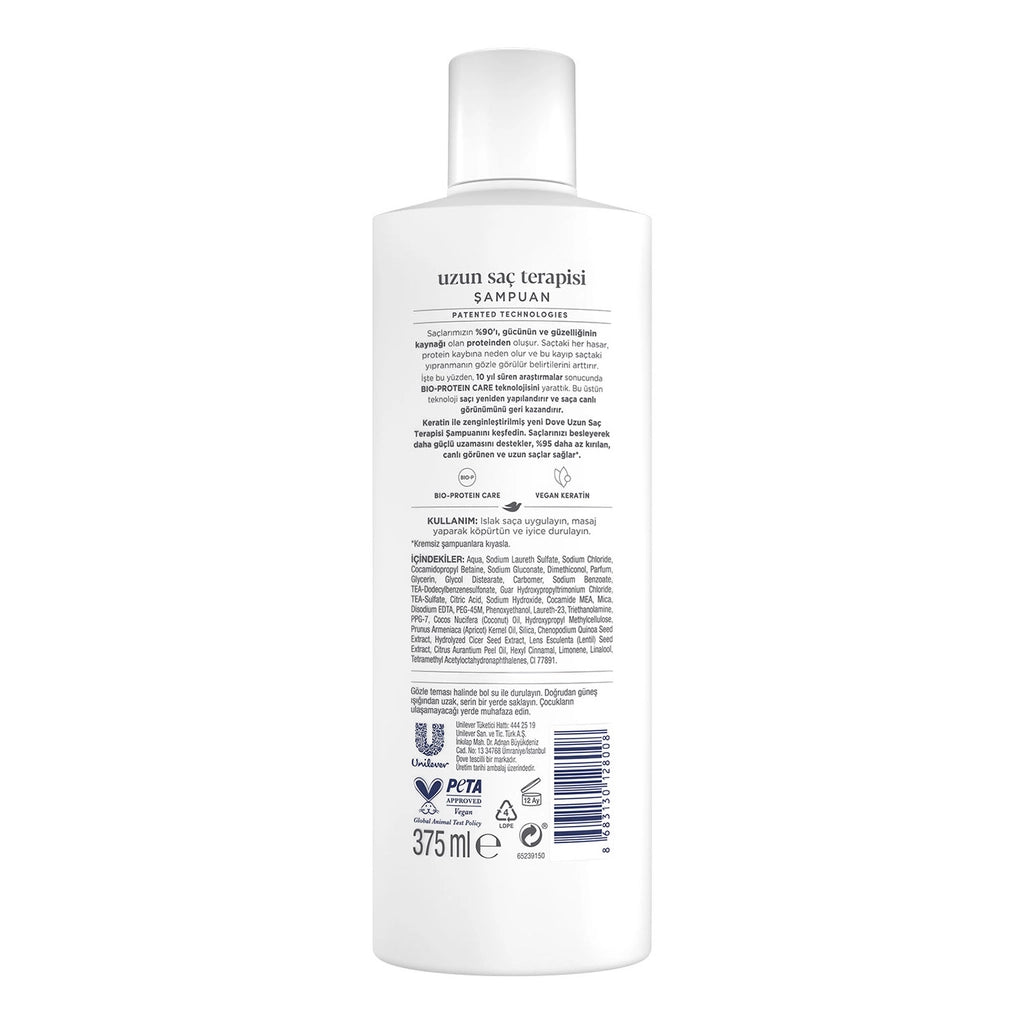 Dove Keratin Long Hair Therapy Shampoo 375 ml