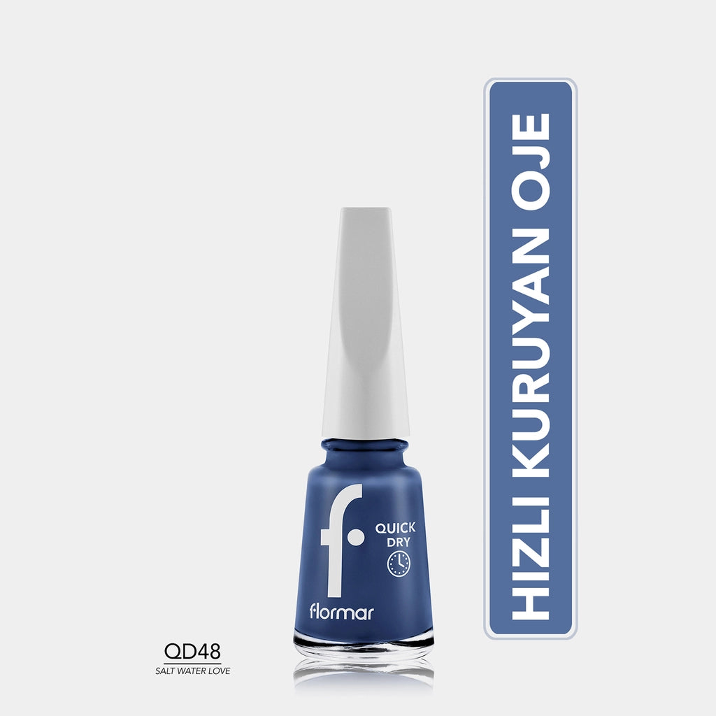 Flormar Quick Dry Fast-Drying Intensely Pigmented Nail Polish QD43 Green First
