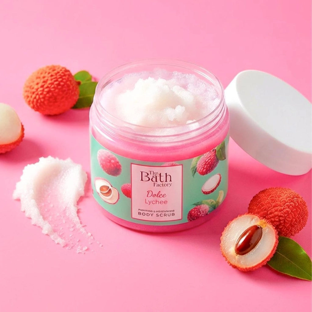 The Bath Factory Moisturizing and Purifying Dolche Lychee Body Peeling 300 gr