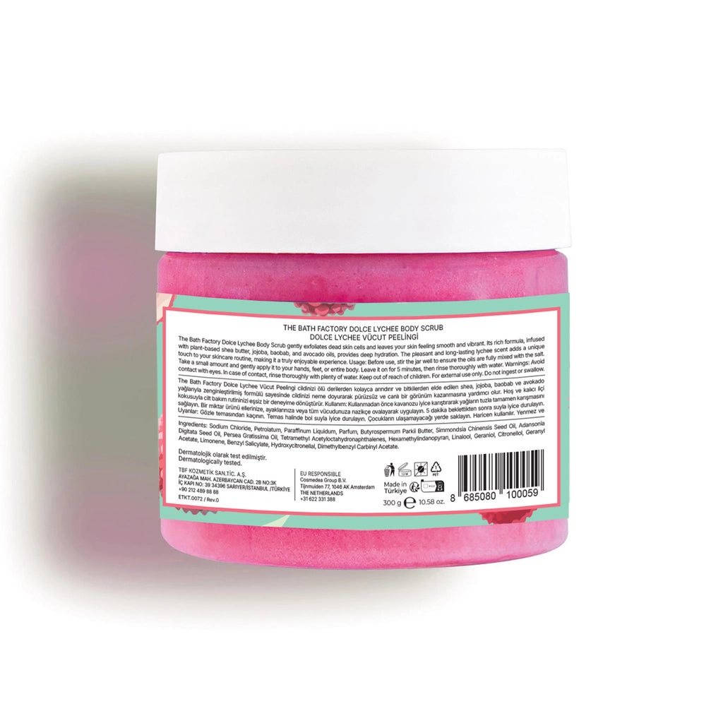 The Bath Factory Moisturizing and Purifying Dolche Lychee Body Peeling 300 gr