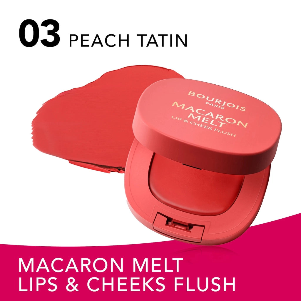 Bourjois Macaron Melt Lips & Cheek Blush 03 Peach Tatin