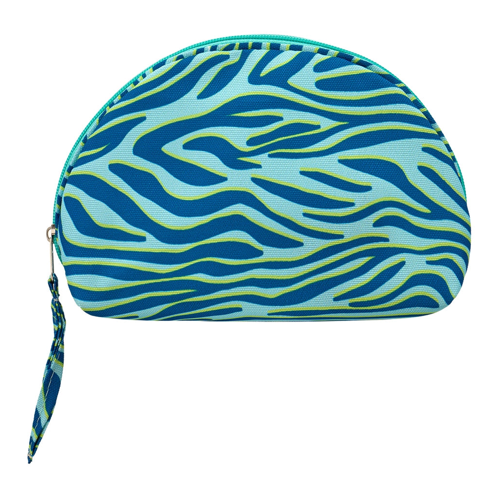 Eklips Blue Green Zebra Pattern Makeup Bag