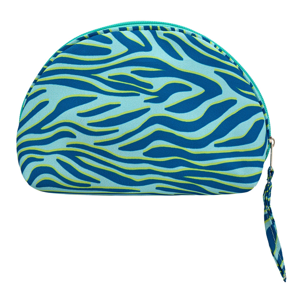 Eklips Blue Green Zebra Pattern Makeup Bag
