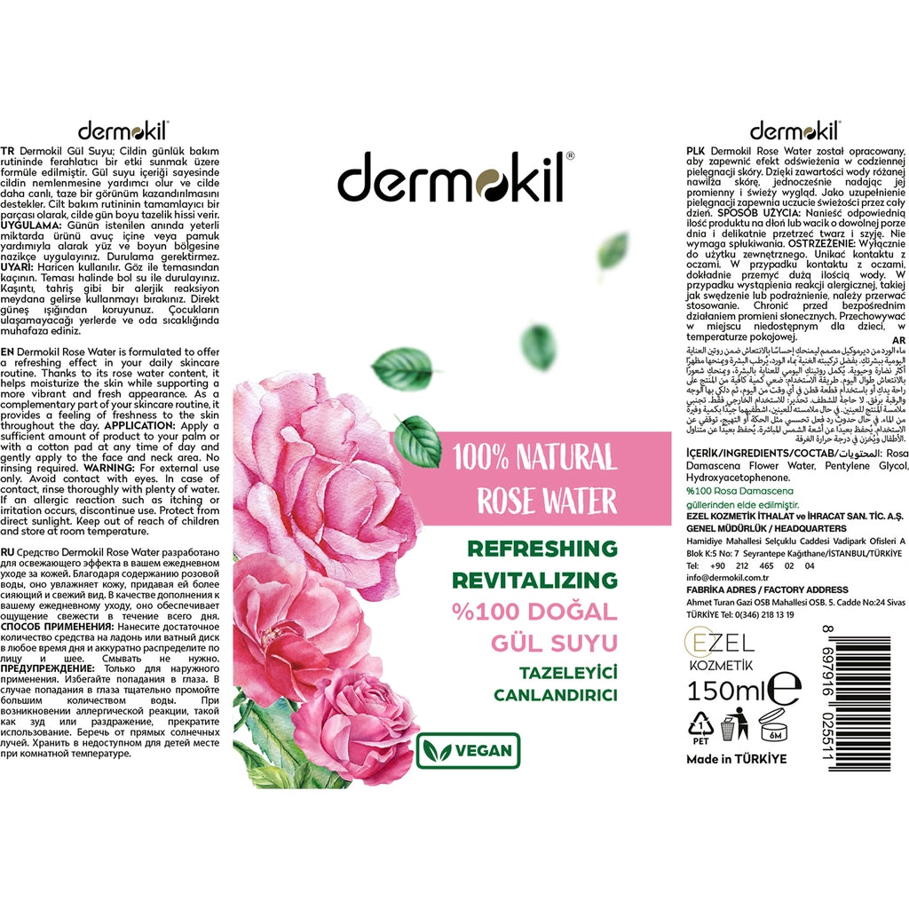 Dermokil 100% Natural Rose Water 150 ml