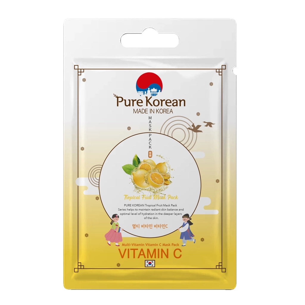 Pure Korean 5-Piece Face Mask Set (Collagen, Pomegranate, Vitamin C, Bakuchiol, Anti-Aging)