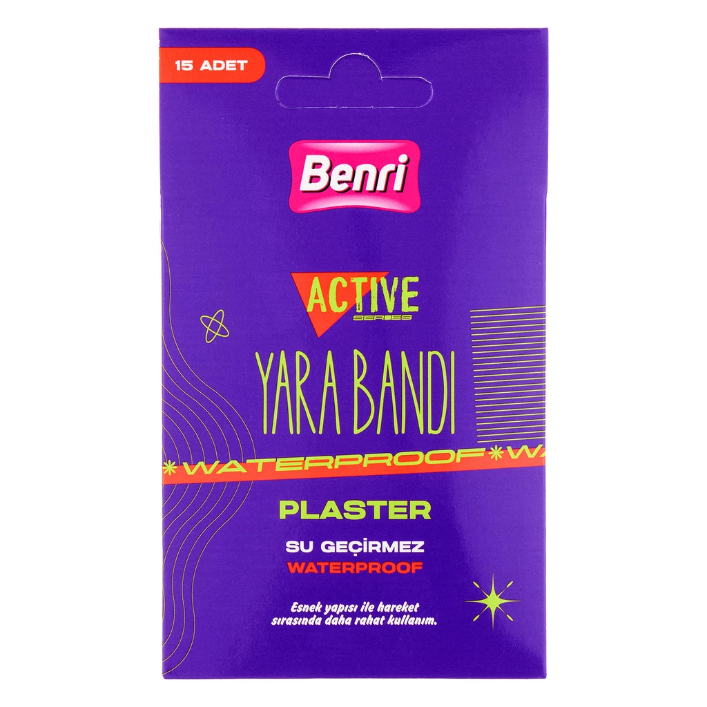 Benri Active Series Waterproof Band-Aids 15 Pack