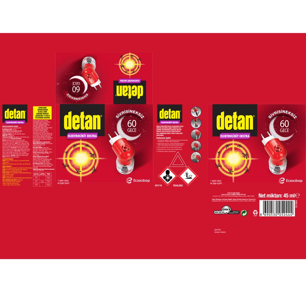 Detan Mosquito-Free 60 Nights Electroliquid Extra Device 45 ml