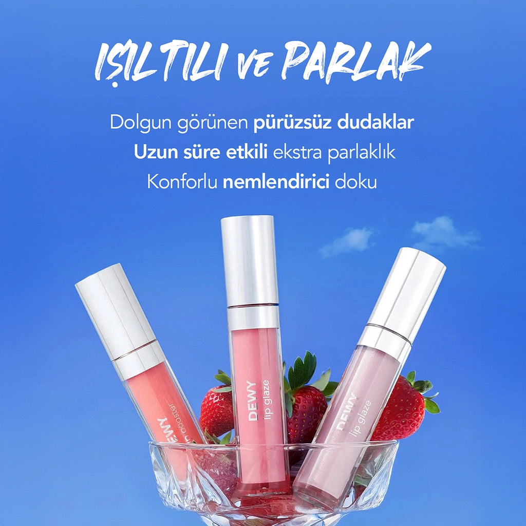 Flormar Dewy Lip Glaze Lip Gloss 009 Vibrant Red