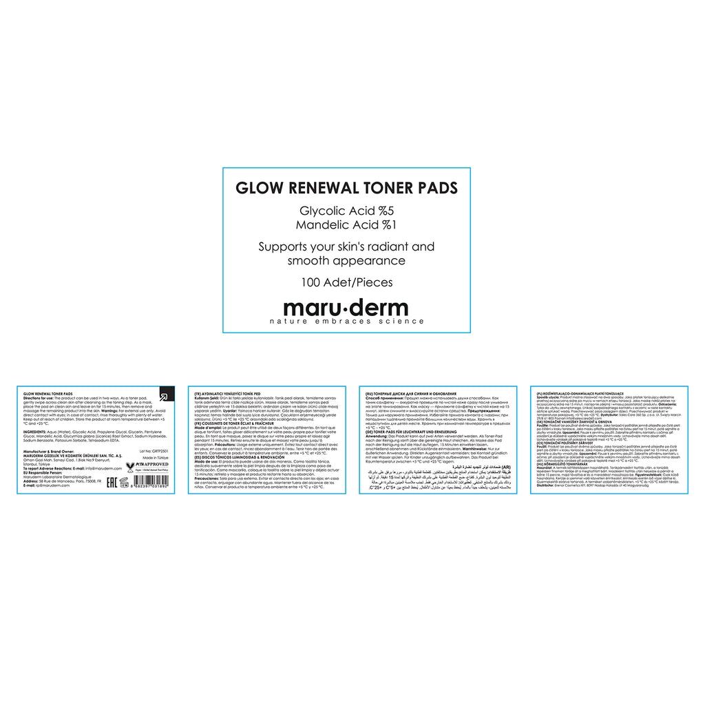 Maruderm Firming and Renewing (Glow Renewal) Tonic Pad 100 Pieces