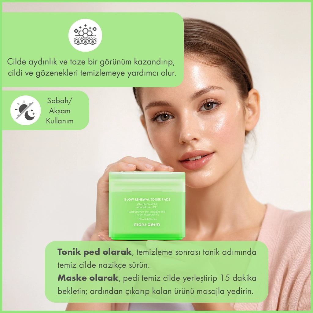 Maruderm Firming and Renewing (Glow Renewal) Tonic Pad 100 Pieces