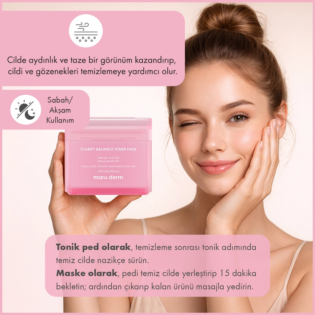 Maruderm Purifying and Balancing (Clarify Balance) Tonic Pad 100 Pcs