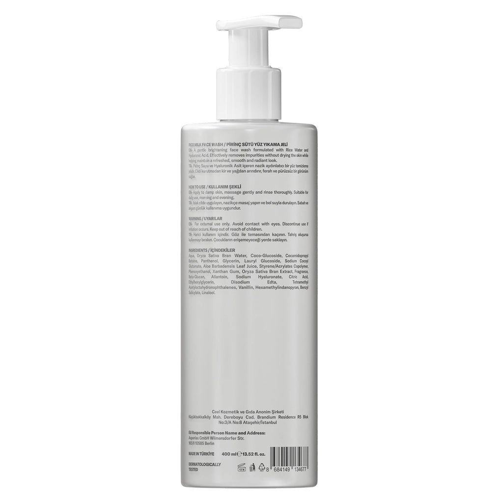 The Ceel Rice Milk Brightening and Moisturizing Facial Cleansing Gel 400 ml