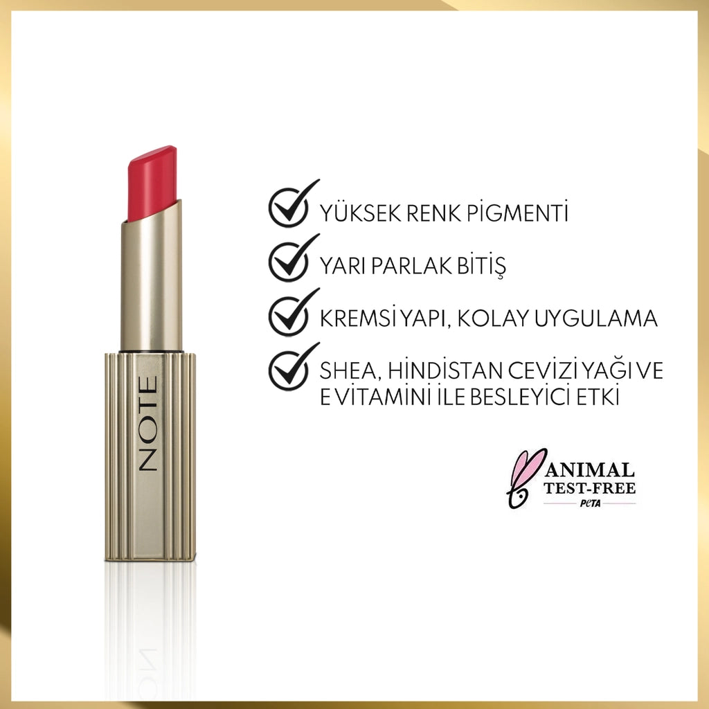 Note Aura Silk Lipstick Lipstick 12 Iconic Red