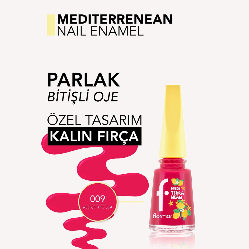 Flormar Mediterranean Intense Pigment Shiny Finish Nail Polish 009 Red of the Sea