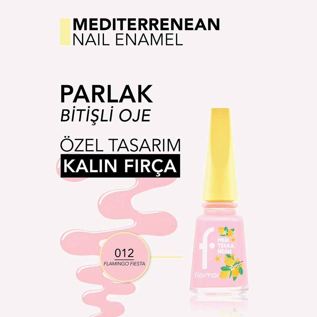 Flormar Mediterranean Intense Pigment Shiny Finish Nail Polish 012 Flamingo Fiesta
