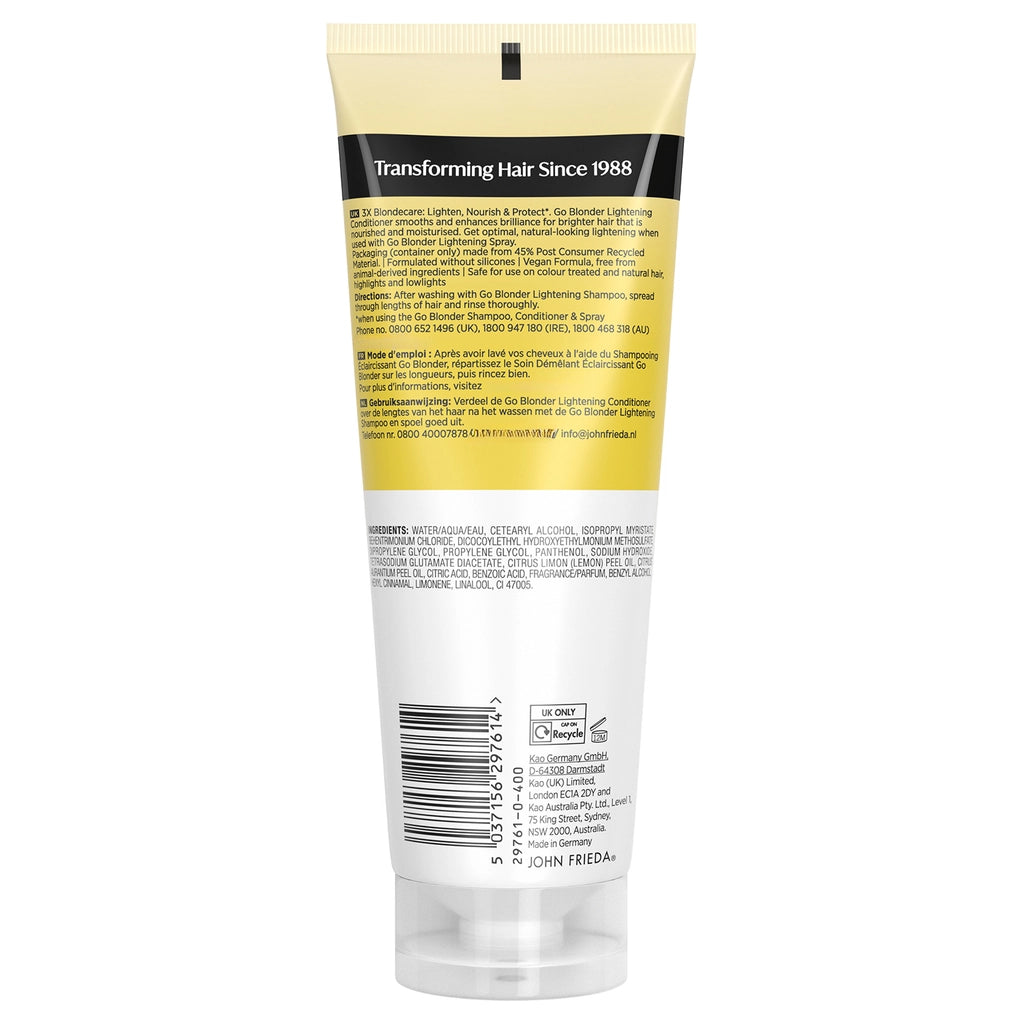 John Frieda Sheer Blonde Go Blonder Conditioner that Gives Special Shine to Blonde Hair 250 ml