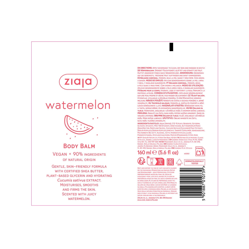 Ziaja Watermelon Flavored Body Cream 160 ml