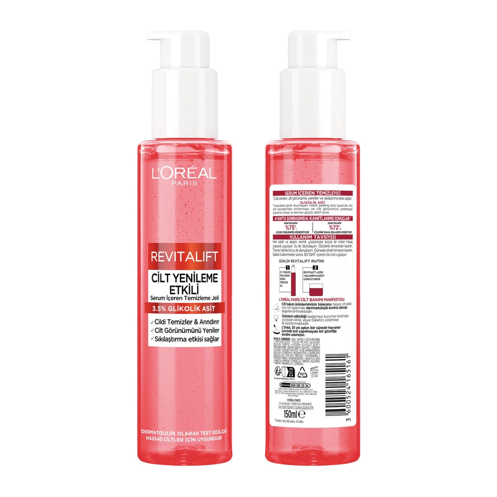 Loreal Paris Revitalift Skin Renewal Effective Cleansing Gel 150 ml (Glycolic Acid)