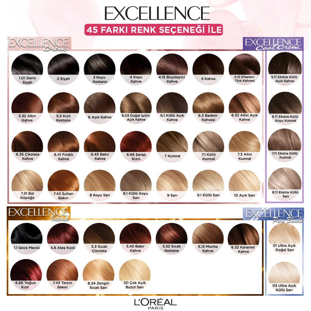 Loreal Paris Excellence Cool Creme Hair Dye 7.11 Extra Ashy Auburn