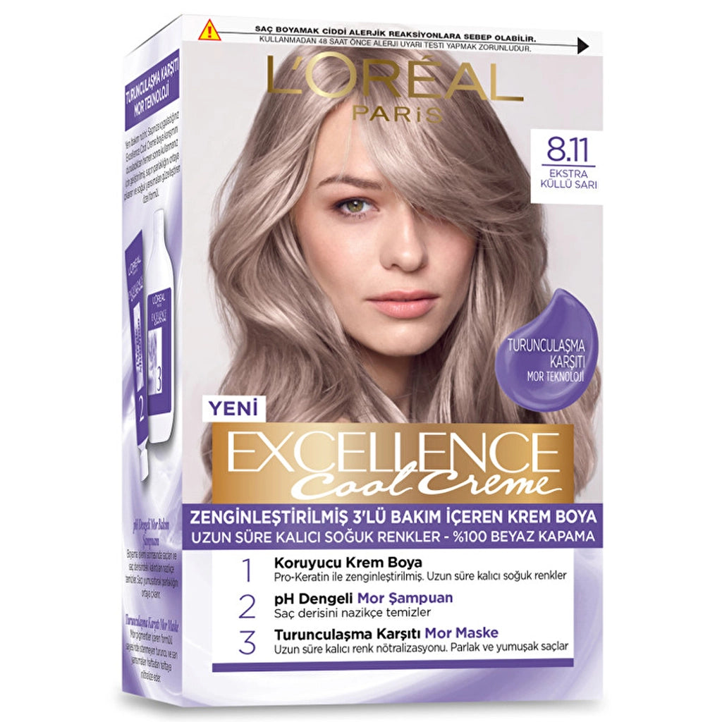 Loreal Paris Excellence Cool Creme Hair Dye 7.11 Extra Ashy Auburn