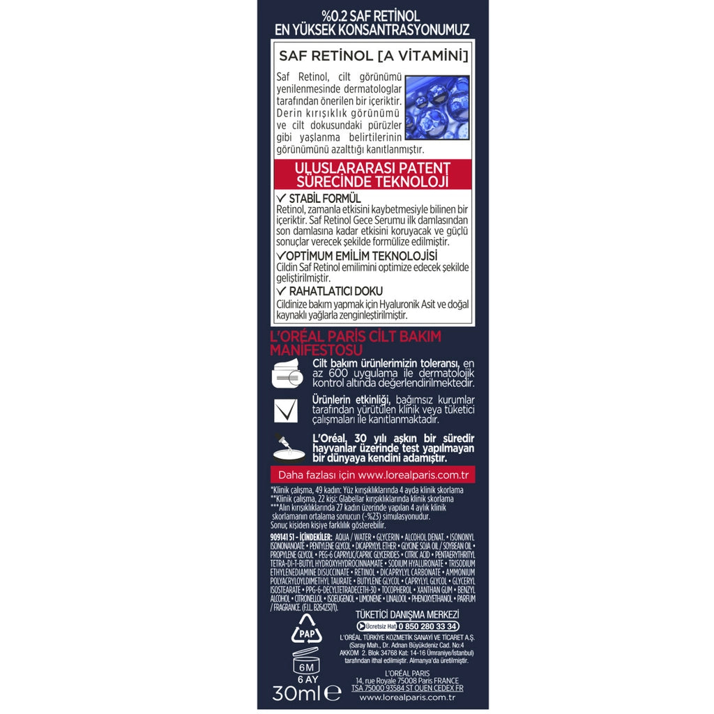 Loreal Paris Revitalift Laser Pure Retinol Night Serum 30 ml