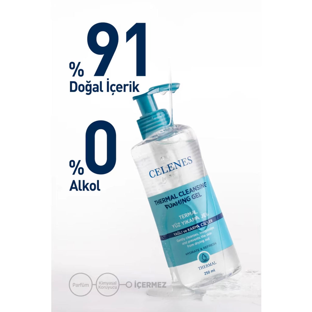 Celenes Thermal Moisturizing and Revitalizing Facial Cleansing Gel for Oily and Combination Skin 250 ml