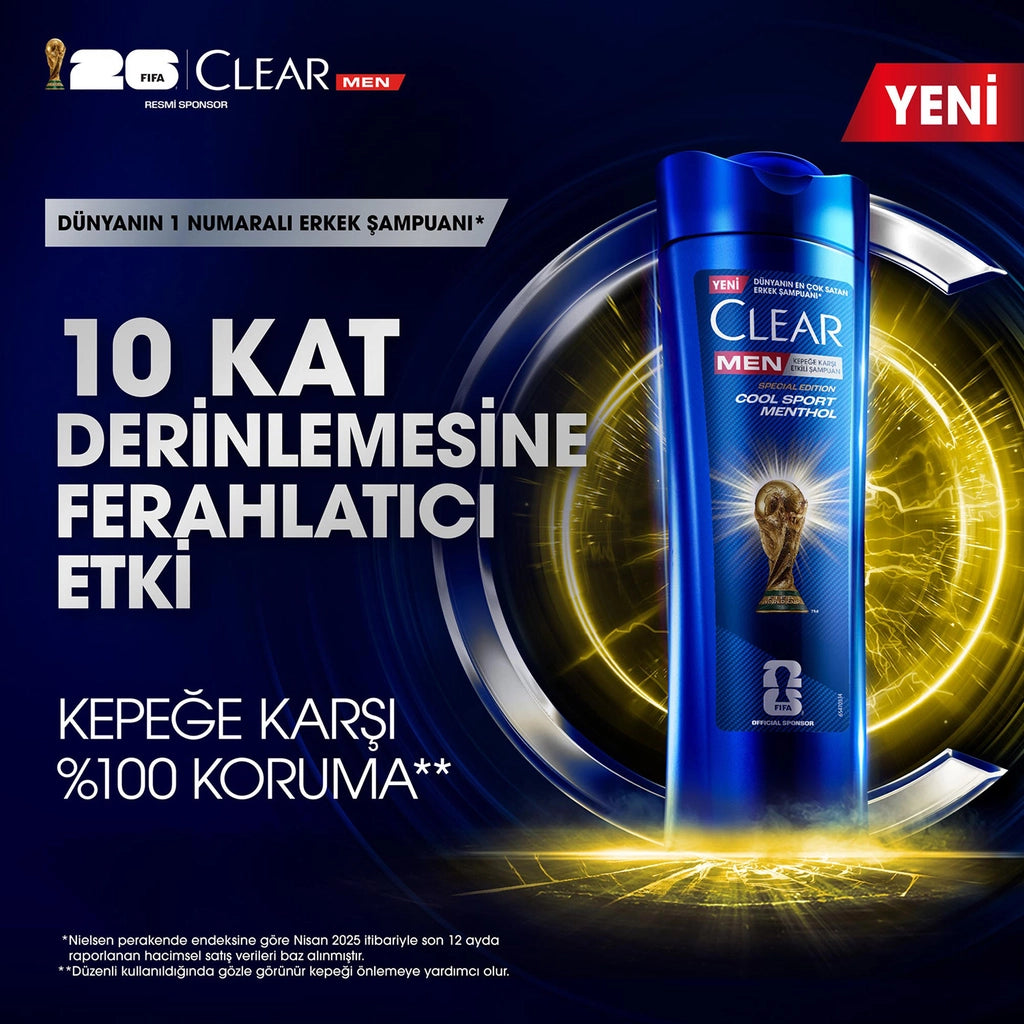 Clear Men Anti-Dandruff Shampoo Cool Sport Menthol Refreshing Menthol Effect 350 ml