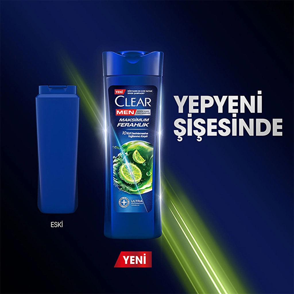 Clear Men Anti-Dandruff Shampoo Maximum Freshness with Lemon Extract for Oily Scalp 350 ml