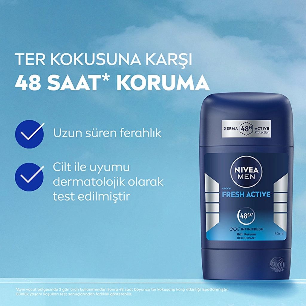 Nivea Men Male Stick Deodorant Fresh Active 50 ml