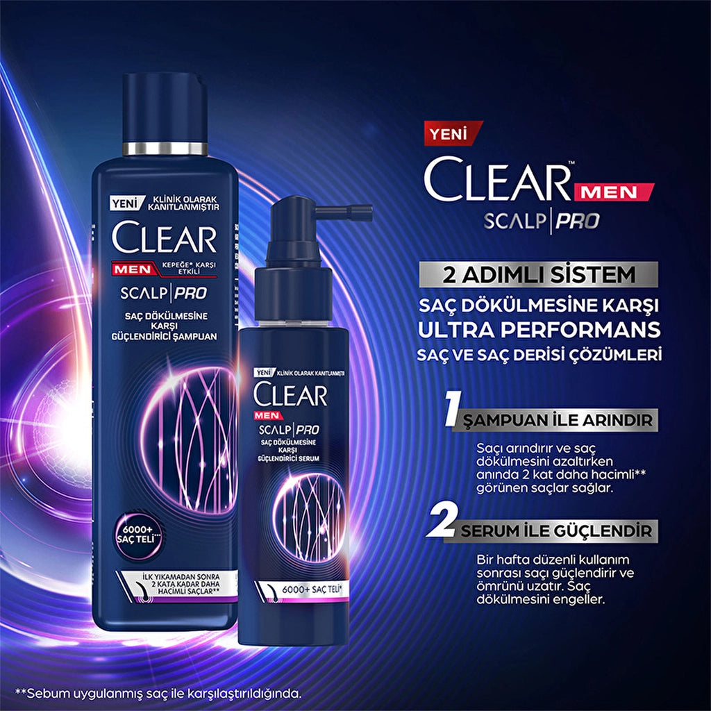 Clear Men Scalp Pro Strengthening Shampoo Effective Against Hair Loss and Dandruff 300 ml