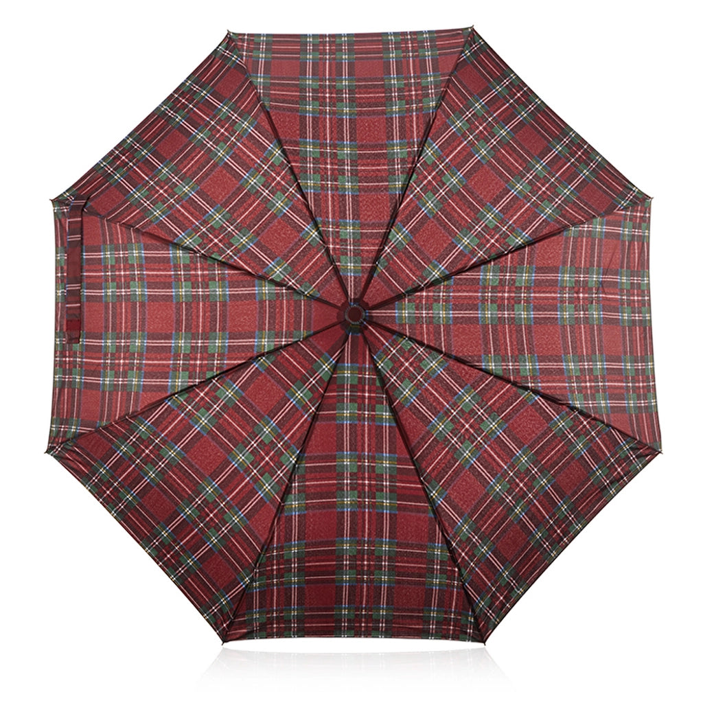 Eklips Claret Red Plaid Automatic Umbrella