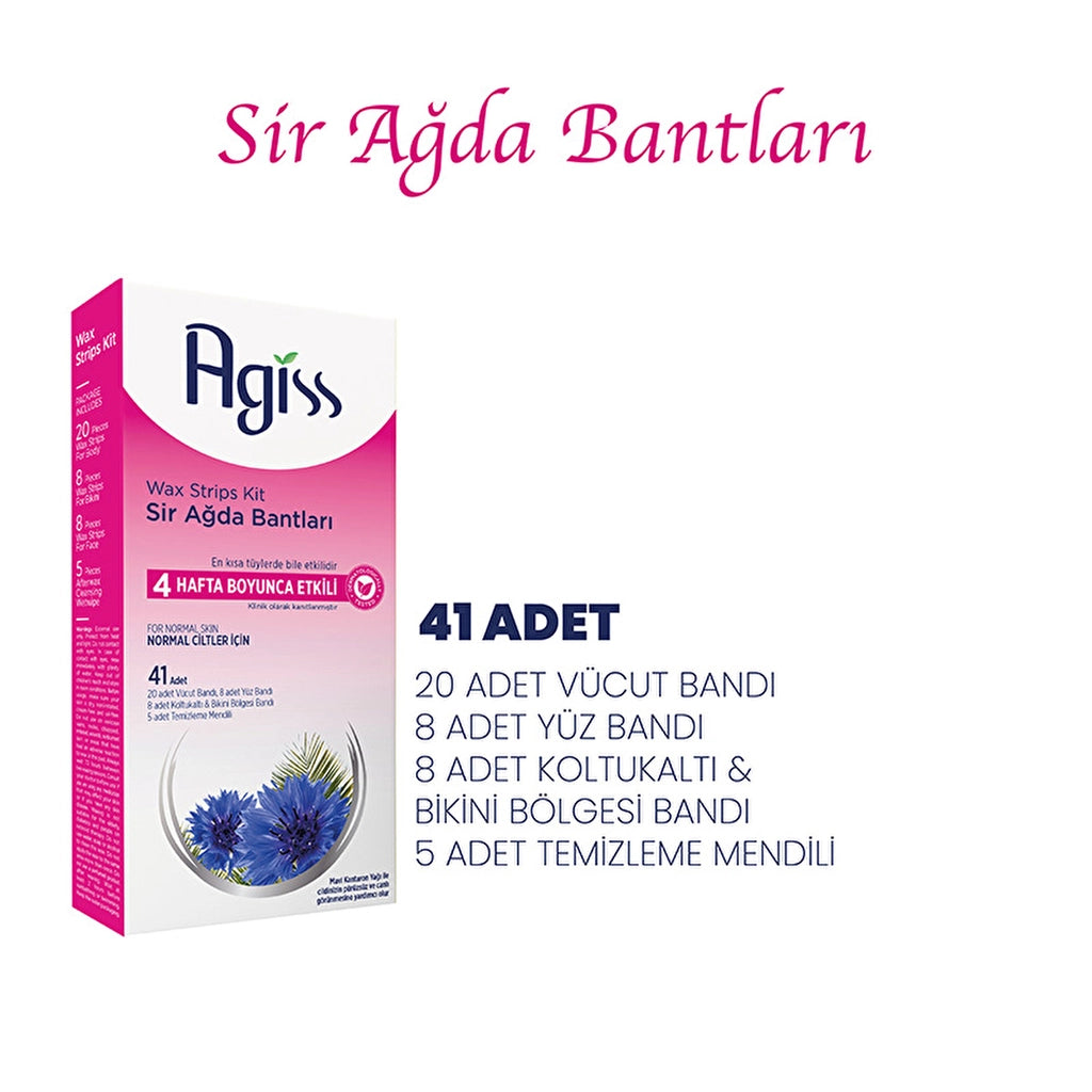 Agiss Waxing Strips Body, Armpit, Bikini and Face Area 41 Pack (For Normal Skin)