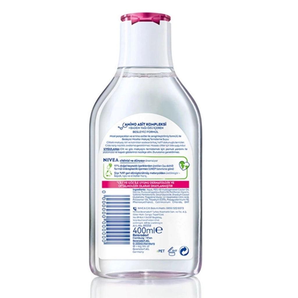 Nivea Micellar Nourishing Face Make-up Cleansing Water for Eyes and Lips 400 ml