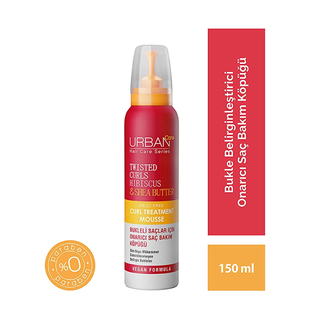 Urban Care Twisted Curls Hibiscus & Shea Butter Repair Hair Care Mousse for Curly Hair 150 ml