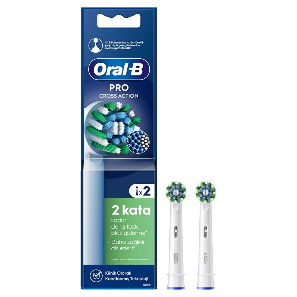 Oral-B Cross Action Green Toothbrush Replacement Heads 2 Pack