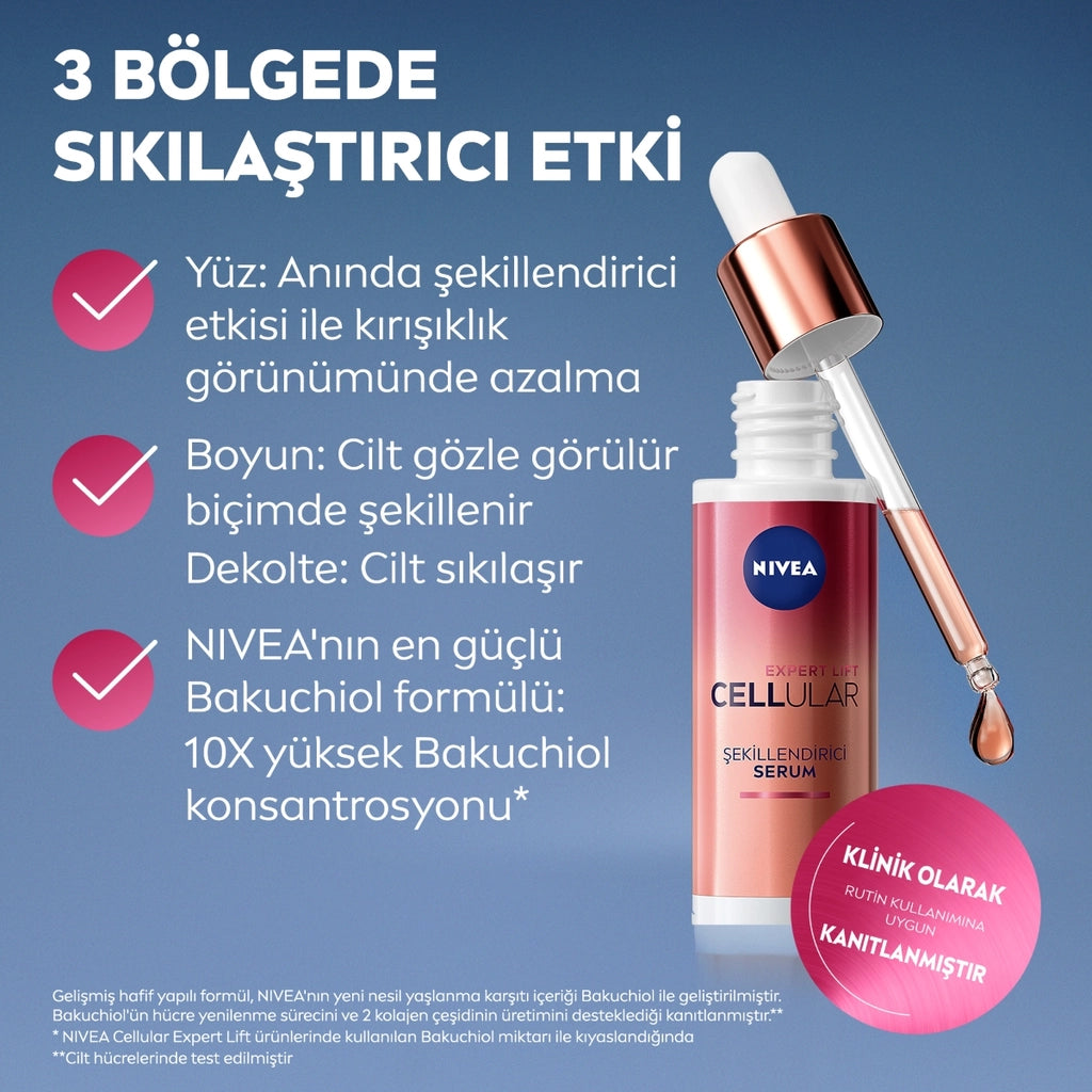 Nivea Cellular Expert Lift Natural Retinol Alternative Skin Serum Containing Pure Bakuchiol 30 ml