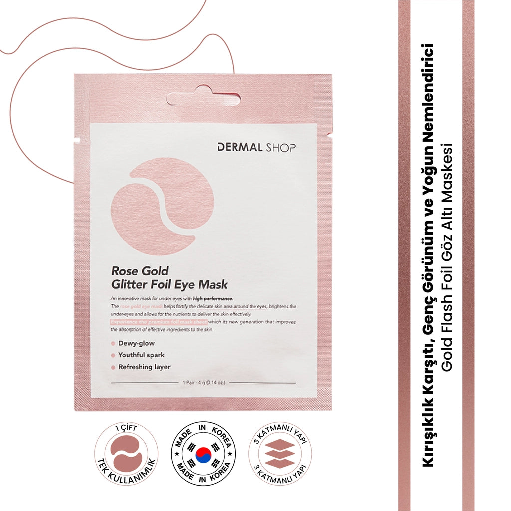 Dermal Rose Gold Glitter Foil Eye Mask 4 gr
