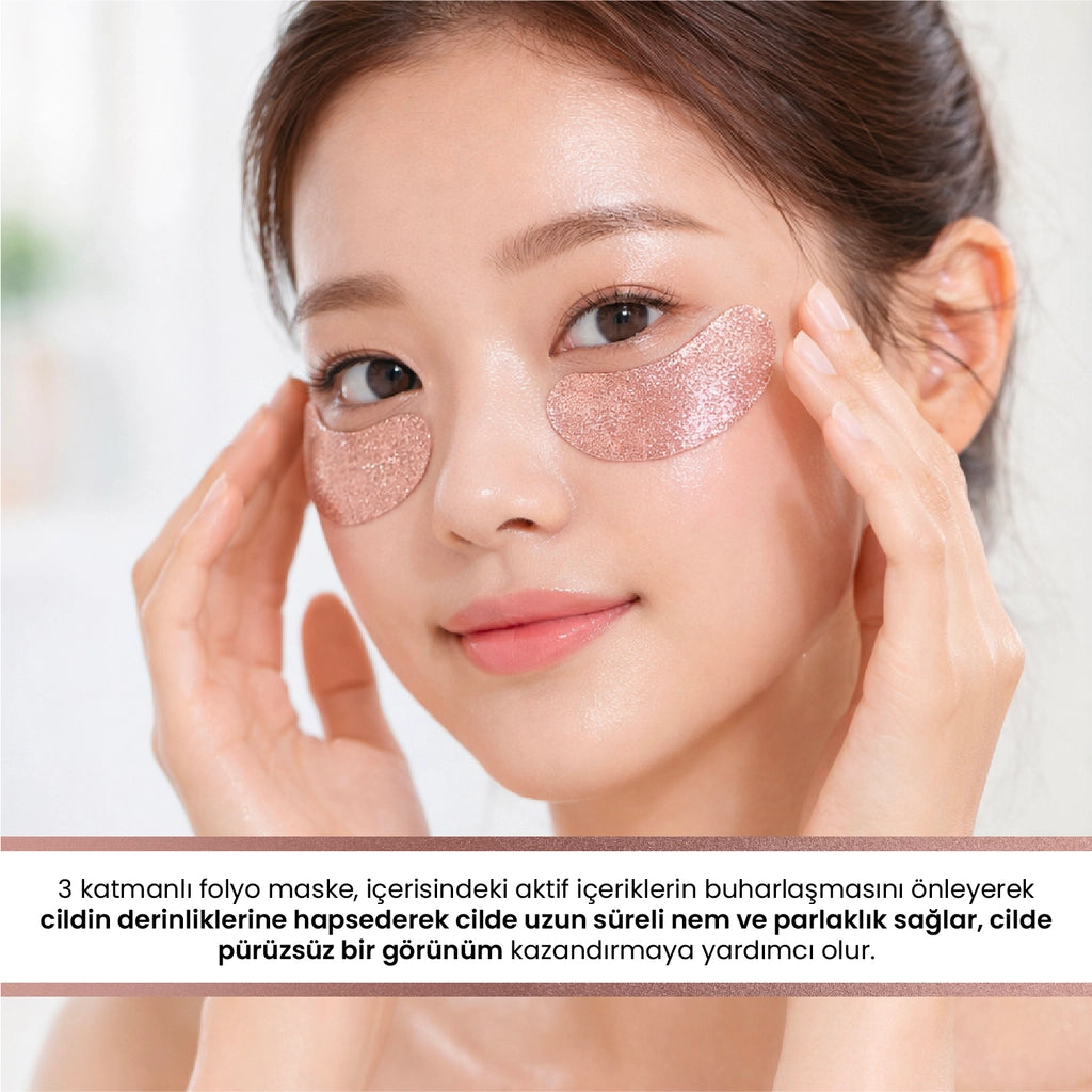 Dermal Rose Gold Glitter Foil Eye Mask 4 gr