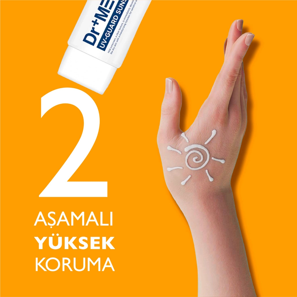 Dermal Dr+Medm Uv Guard Sunscreen High Protection Physical and Chemical Filtered Sunscreen 50 gr