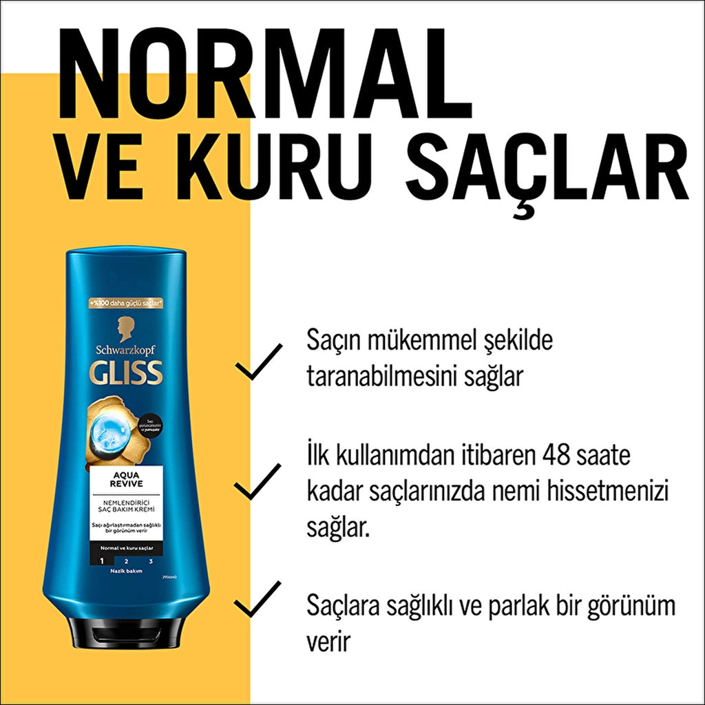 Gliss Aqua Revive Moisturizing Conditioner - with Hyaluron and Seaweed Extract 360 ml