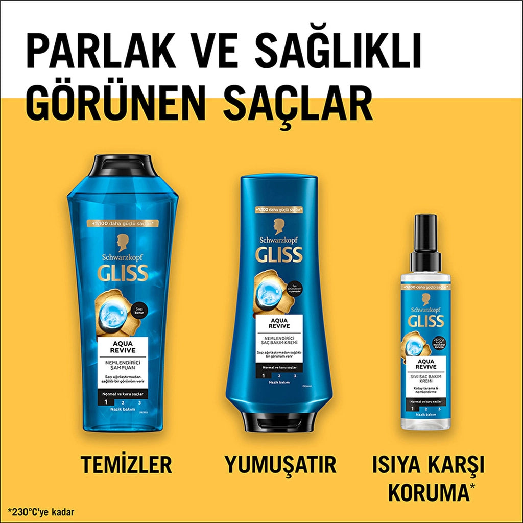 Gliss Aqua Revive Moisturizing Liquid Conditioner - with Hyaluron and Seaweed Extract 200 ml