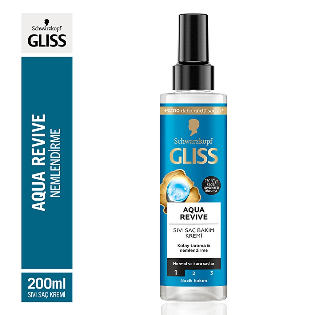 Gliss Aqua Revive Moisturizing Liquid Conditioner - with Hyaluron and Seaweed Extract 200 ml