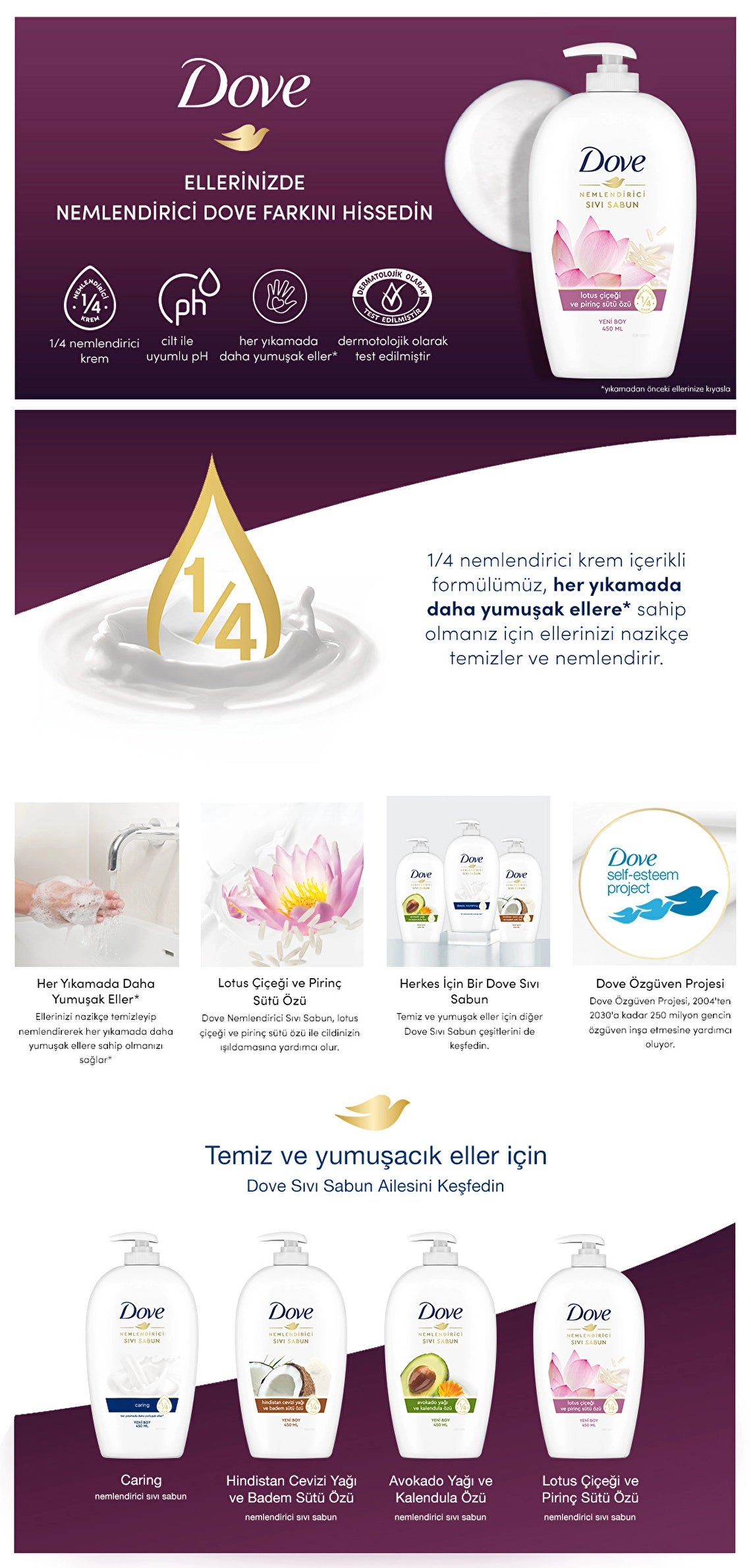Dove Moisturizing Liquid Soap Lotus Flower and Rice Milk Essence 450 ml