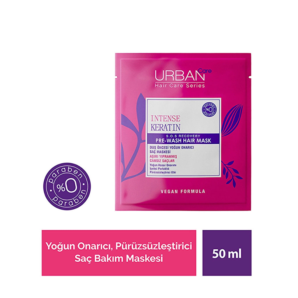 Urban Care Intense Keratin Damage Repair and Shine Pre-Shower Hair Care Mask 50 ml