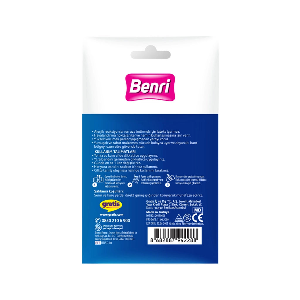 Benri Waterproof Band-Aid 10-pack