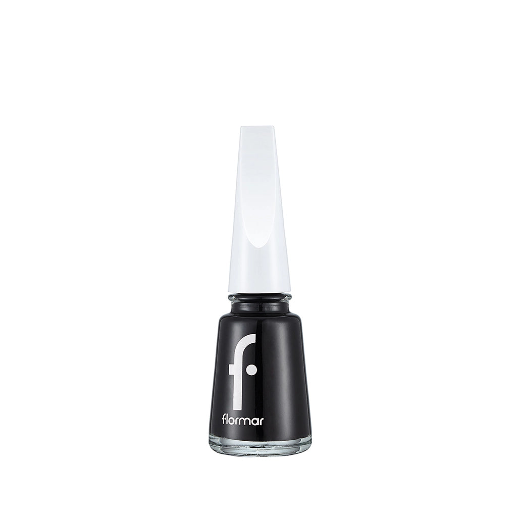 Flormar Nail Enamel Intensely Pigmented Nail Polish 313 Black Minimalism