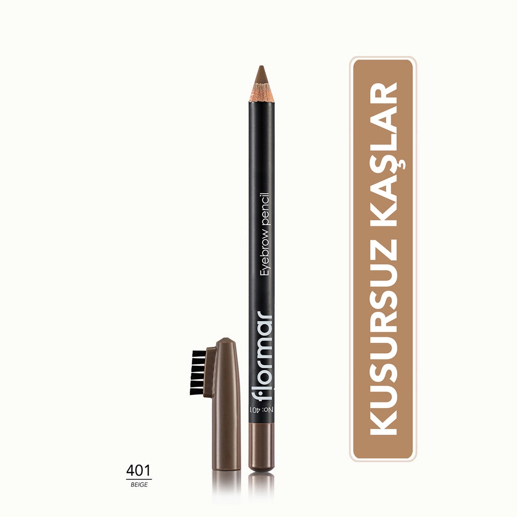 Flormar Eyebrow Pencil with Soft Tip and Diffusing Brush 402 Brown