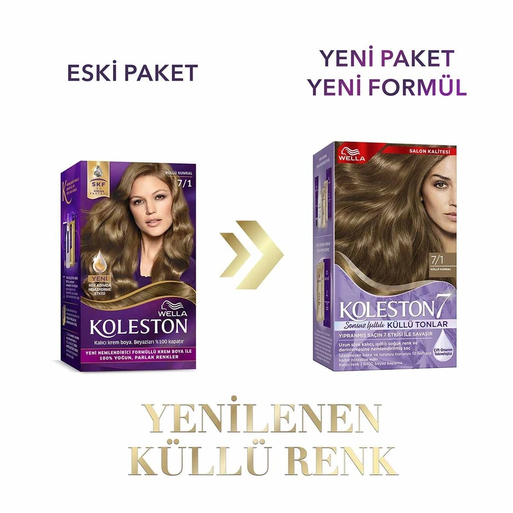 Wella Koleston Supreme Hair Dye 7/1 Ashy Auburn (Infinite Shimmer Ashy Tones)