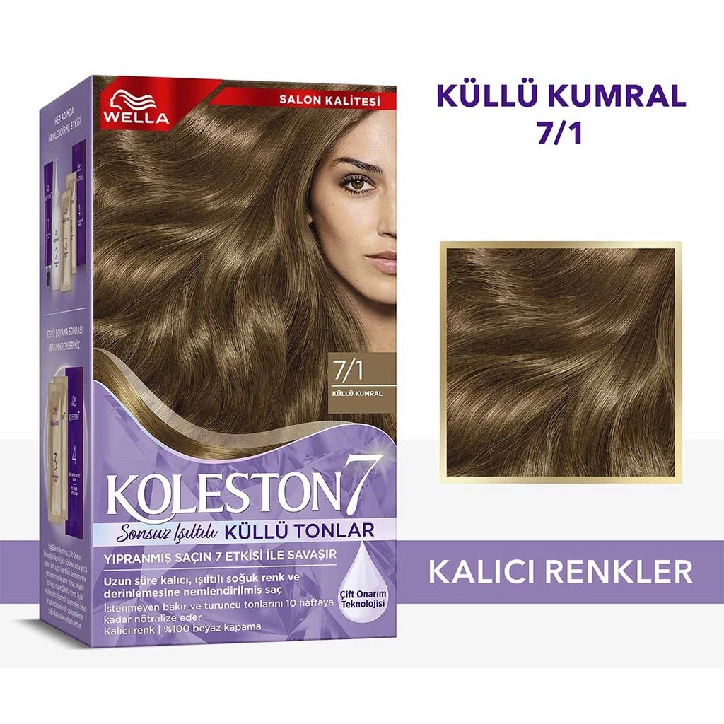 Wella Koleston Supreme Hair Dye 7/1 Ashy Auburn (Infinite Shimmer Ashy Tones)